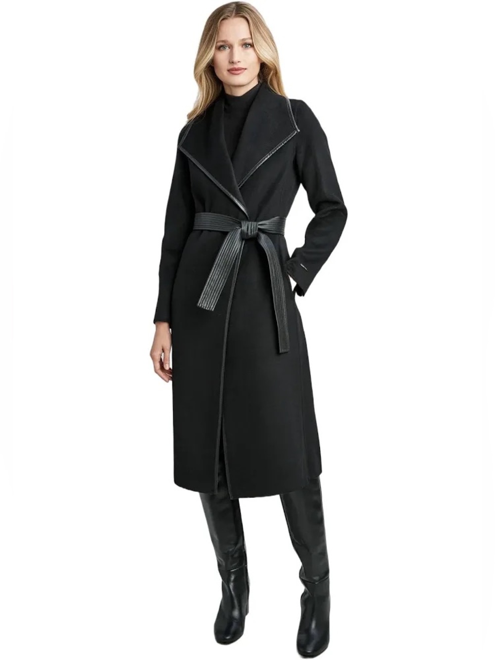 Tahari Juliette Double-Face Wool-Blend Wrap Coat